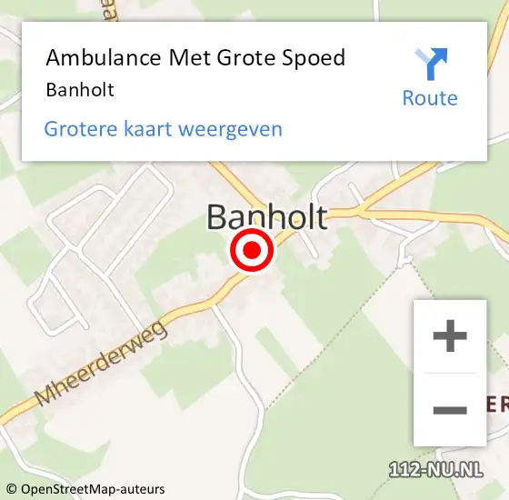 Locatie op kaart van de 112 melding: Ambulance Met Grote Spoed Naar Banholt op 24 januari 2014 23:06