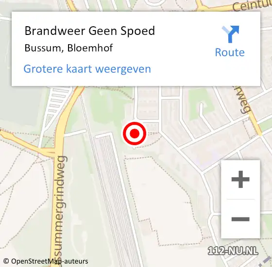 Locatie op kaart van de 112 melding: Brandweer Geen Spoed Naar Bussum, Bloemhof op 25 juni 2017 15:14