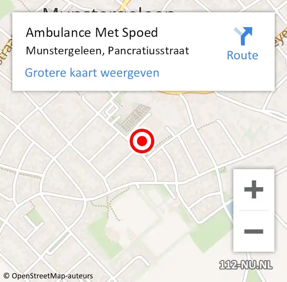 Locatie op kaart van de 112 melding: Ambulance Met Spoed Naar Munstergeleen, Pancratiusstraat op 24 januari 2014 23:13