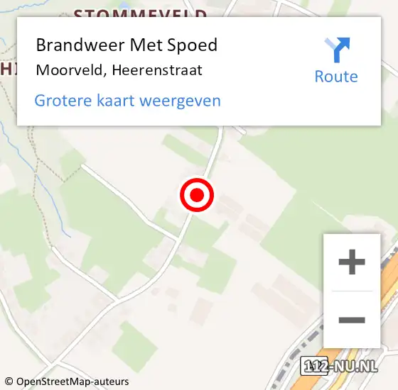 Locatie op kaart van de 112 melding: Brandweer Met Spoed Naar Moorveld, Heerenstraat op 25 juni 2017 16:19