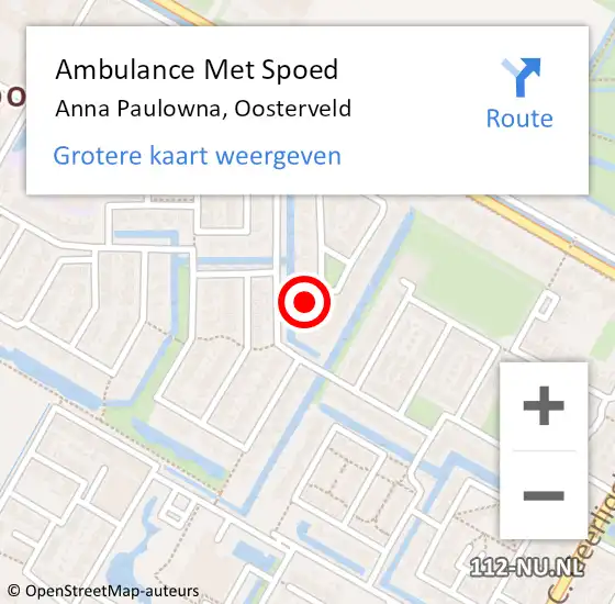 Locatie op kaart van de 112 melding: Ambulance Met Spoed Naar Anna Paulowna, Oosterveld op 25 juni 2017 16:23