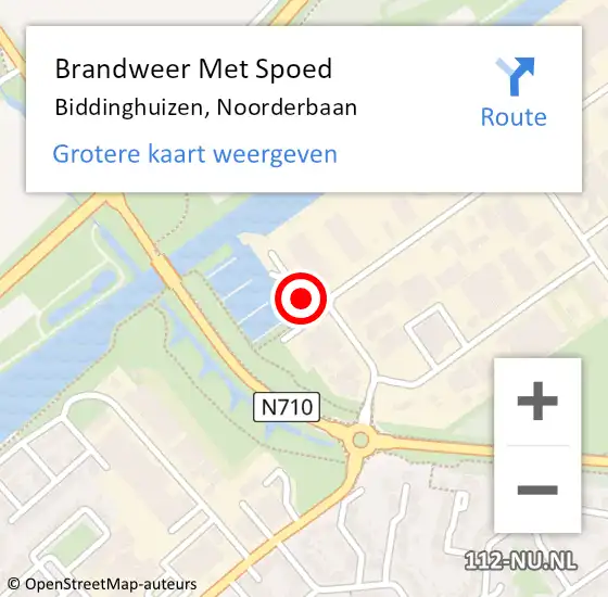 Locatie op kaart van de 112 melding: Brandweer Met Spoed Naar Biddinghuizen, Noorderbaan op 25 juni 2017 16:52