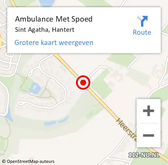 Locatie op kaart van de 112 melding: Ambulance Met Spoed Naar Sint Agatha, Hantert op 25 juni 2017 18:40