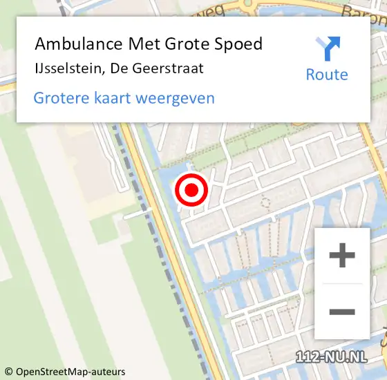 Locatie op kaart van de 112 melding: Ambulance Met Grote Spoed Naar IJsselstein, De Geerstraat op 25 juni 2017 18:41