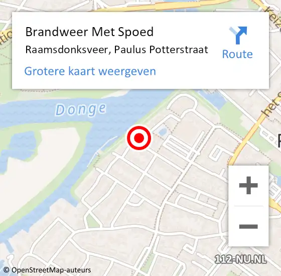 Locatie op kaart van de 112 melding: Brandweer Met Spoed Naar Raamsdonksveer, Paulus Potterstraat op 25 juni 2017 19:26