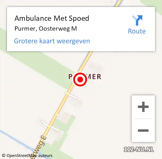 Locatie op kaart van de 112 melding: Ambulance Met Spoed Naar Purmer, Oosterweg M op 25 juni 2017 20:10