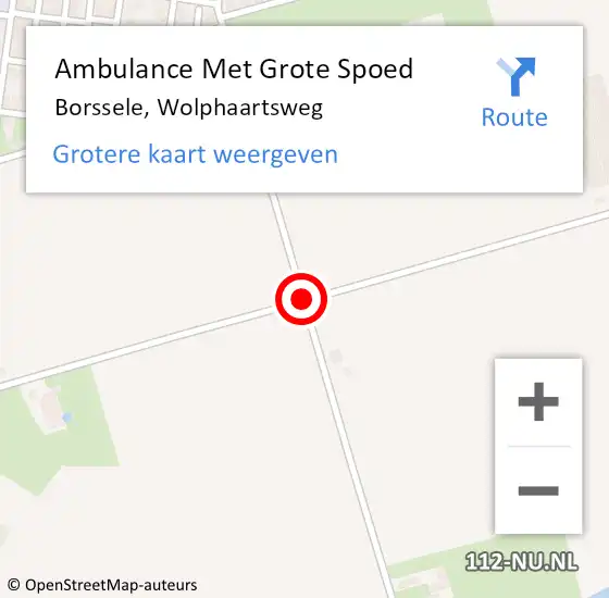 Locatie op kaart van de 112 melding: Ambulance Met Grote Spoed Naar Borssele, Wolphaartsweg op 25 juni 2017 20:27