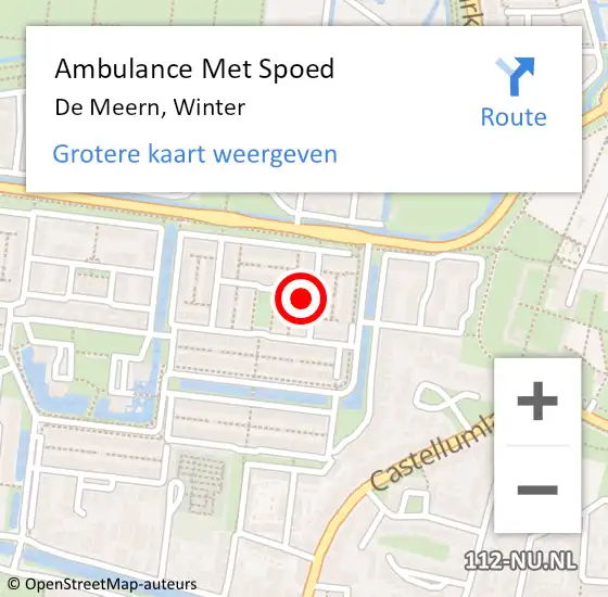 Locatie op kaart van de 112 melding: Ambulance Met Spoed Naar De Meern, Winter op 25 juni 2017 20:39