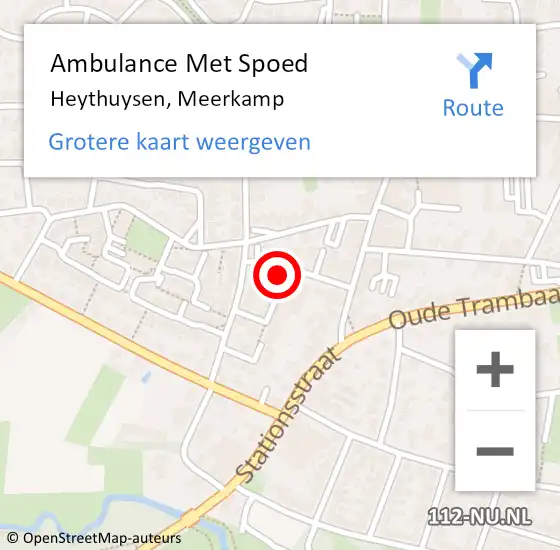 Locatie op kaart van de 112 melding: Ambulance Met Spoed Naar Heythuysen, Meerkamp op 25 juni 2017 21:47