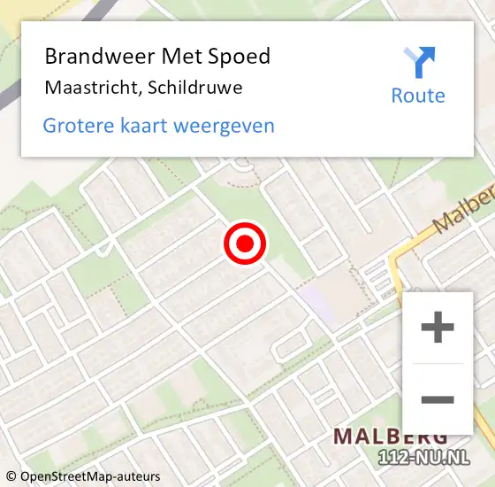 Locatie op kaart van de 112 melding: Brandweer Met Spoed Naar Maastricht, Schildruwe op 25 juni 2017 22:32