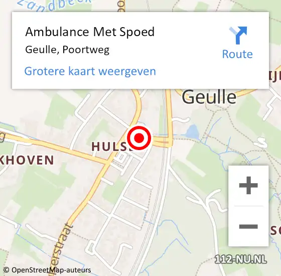 Locatie op kaart van de 112 melding: Ambulance Met Spoed Naar Geulle, Poortweg op 25 januari 2014 00:11