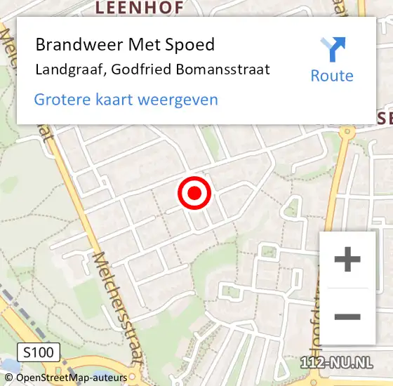 Locatie op kaart van de 112 melding: Brandweer Met Spoed Naar Landgraaf, Godfried Bomansstraat op 26 juni 2017 01:05