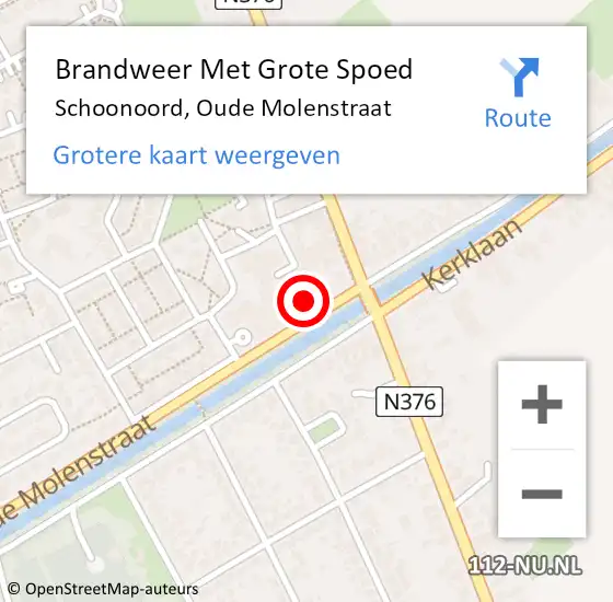 Locatie op kaart van de 112 melding: Brandweer Met Grote Spoed Naar Schoonoord, Oude Molenstraat op 26 juni 2017 03:06