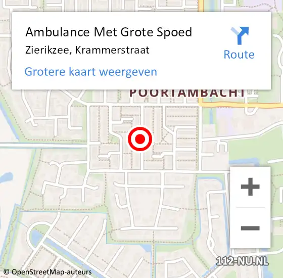 Locatie op kaart van de 112 melding: Ambulance Met Grote Spoed Naar Zierikzee, Krammerstraat op 26 juni 2017 07:21