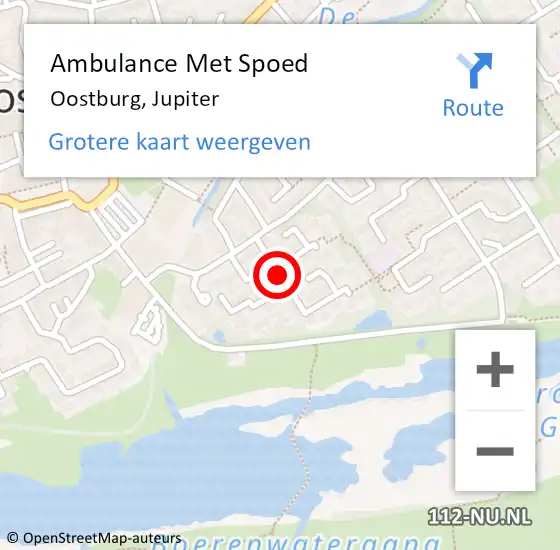 Locatie op kaart van de 112 melding: Ambulance Met Spoed Naar Oostburg, Jupiter op 26 juni 2017 08:03