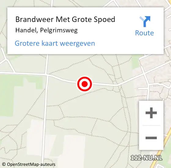 Locatie op kaart van de 112 melding: Brandweer Met Grote Spoed Naar Handel, Pelgrimsweg op 26 juni 2017 08:59