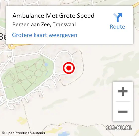 Locatie op kaart van de 112 melding: Ambulance Met Grote Spoed Naar Bergen aan Zee, Transvaal op 25 januari 2014 00:58