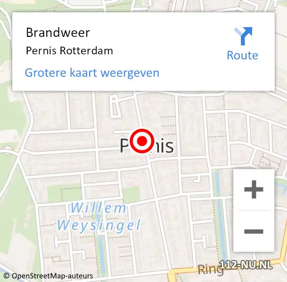 Locatie op kaart van de 112 melding: Brandweer Pernis Rotterdam op 26 juni 2017 09:19