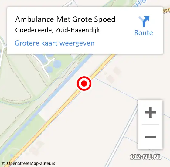 Locatie op kaart van de 112 melding: Ambulance Met Grote Spoed Naar Goedereede, Zuid-Havendijk op 26 juni 2017 10:38