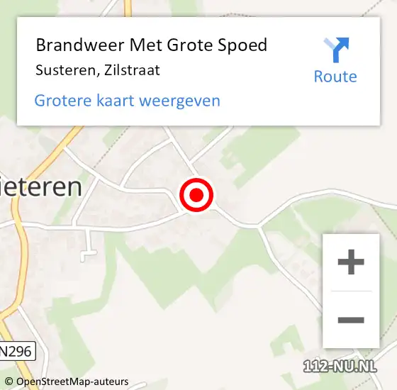 Locatie op kaart van de 112 melding: Brandweer Met Grote Spoed Naar Susteren, Zilstraat op 26 juni 2017 10:42