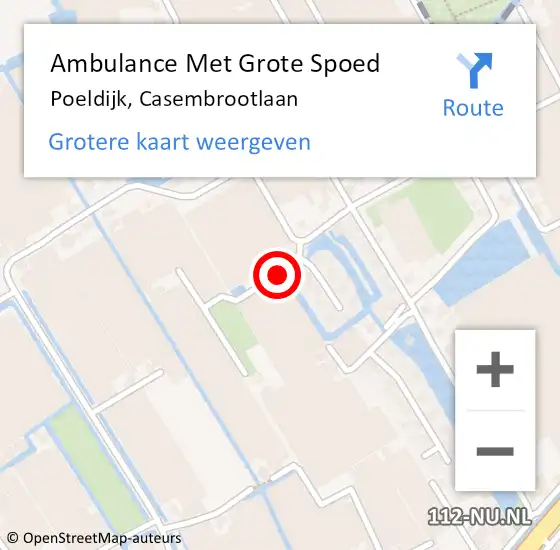 Locatie op kaart van de 112 melding: Ambulance Met Grote Spoed Naar Poeldijk, Casembrootlaan op 26 juni 2017 11:07
