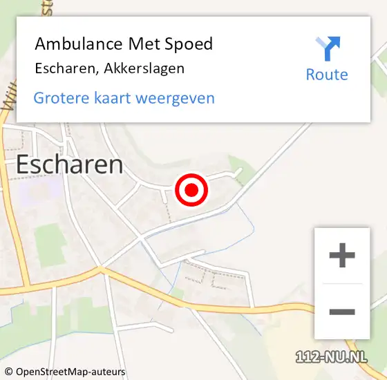 Locatie op kaart van de 112 melding: Ambulance Met Spoed Naar Escharen, Akkerslagen op 25 januari 2014 01:27