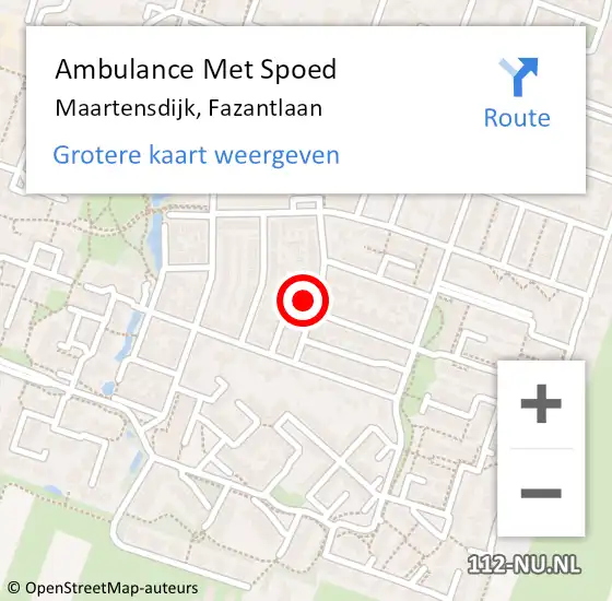 Locatie op kaart van de 112 melding: Ambulance Met Spoed Naar Maartensdijk, Fazantlaan op 26 juni 2017 12:17