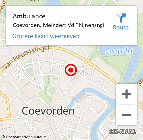 Locatie op kaart van de 112 melding: Ambulance Coevorden, Meindert Vd Thijnensngl op 26 juni 2017 12:18