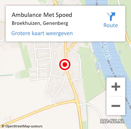 Locatie op kaart van de 112 melding: Ambulance Met Spoed Naar Broekhuizen, Genenberg op 26 juni 2017 12:24