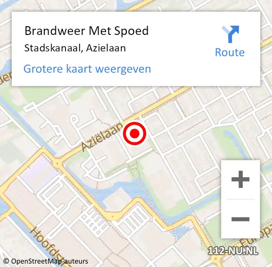 Locatie op kaart van de 112 melding: Brandweer Met Spoed Naar Stadskanaal, Azielaan op 26 juni 2017 12:41