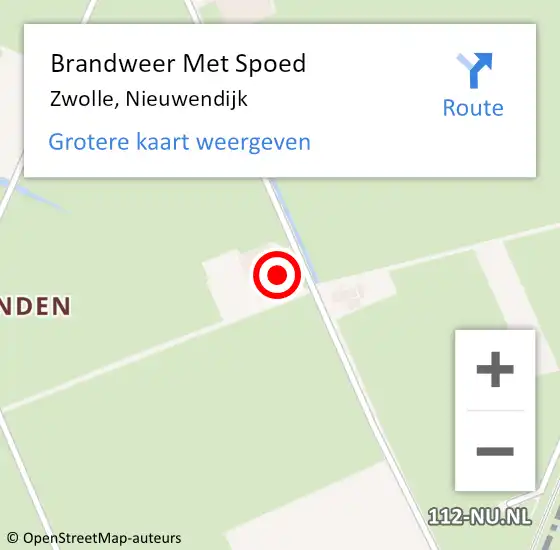 Locatie op kaart van de 112 melding: Brandweer Met Spoed Naar Zwolle, Nieuwendijk op 26 juni 2017 13:38