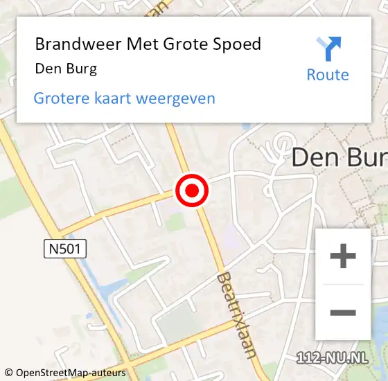 Locatie op kaart van de 112 melding: Brandweer Met Grote Spoed Naar Den Burg op 26 juni 2017 13:52