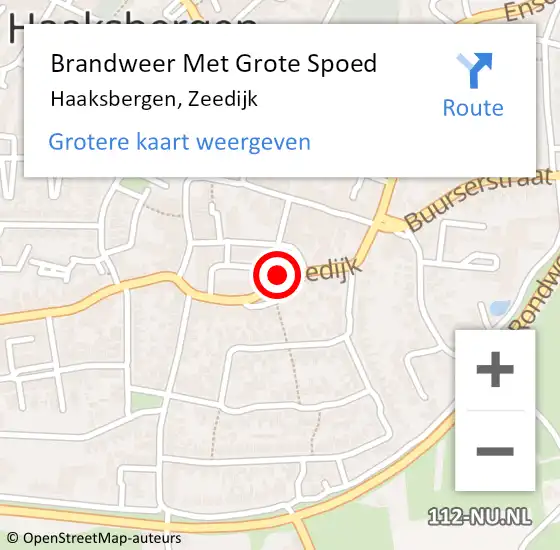 Locatie op kaart van de 112 melding: Brandweer Met Grote Spoed Naar Haaksbergen, Zeedijk op 26 juni 2017 14:10