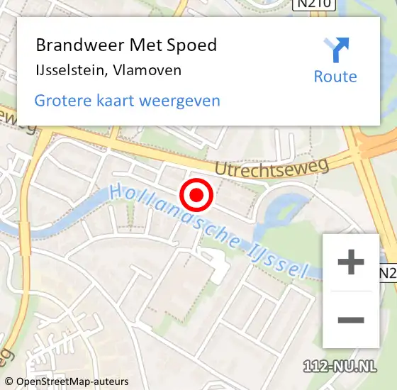 Locatie op kaart van de 112 melding: Brandweer Met Spoed Naar IJsselstein, Vlamoven op 26 juni 2017 14:40