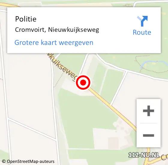 Locatie op kaart van de 112 melding: Politie Cromvoirt, Nieuwkuijkseweg op 26 juni 2017 14:50