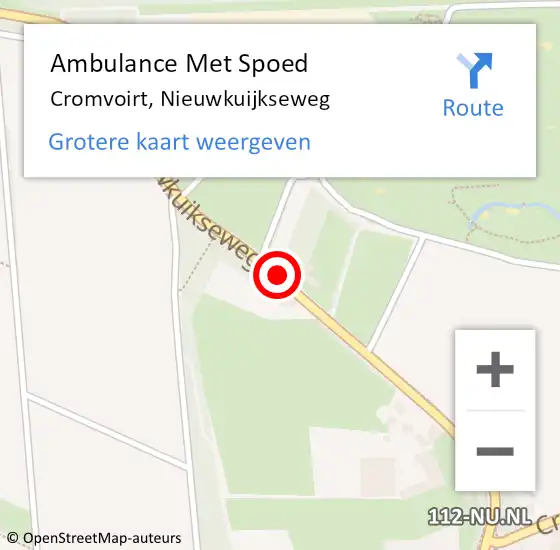 Locatie op kaart van de 112 melding: Ambulance Met Spoed Naar Cromvoirt, Nieuwkuijkseweg op 26 juni 2017 15:02