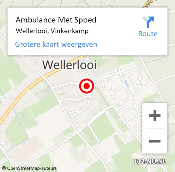 Locatie op kaart van de 112 melding: Ambulance Met Spoed Naar Wellerlooi, Vinkenkamp op 25 januari 2014 02:43