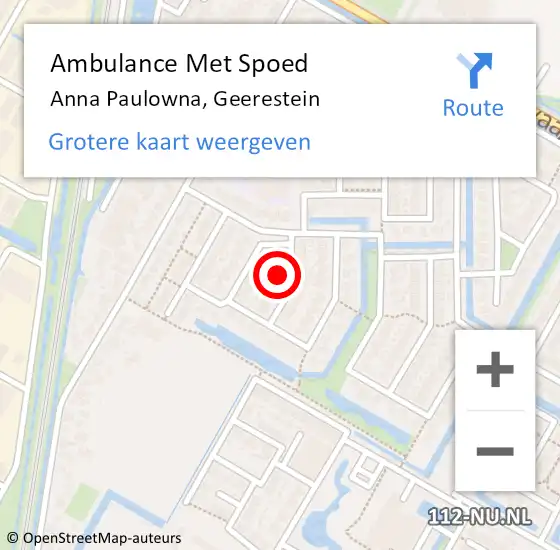 Locatie op kaart van de 112 melding: Ambulance Met Spoed Naar Anna Paulowna, Geerestein op 26 juni 2017 15:50