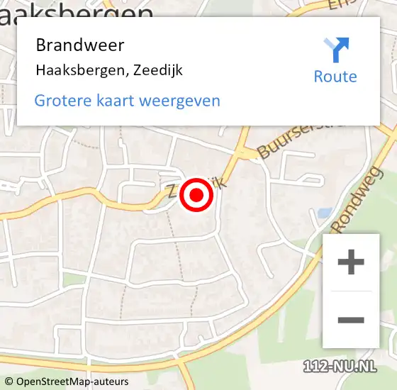 Locatie op kaart van de 112 melding: Brandweer Haaksbergen, Zeedijk op 26 juni 2017 16:10