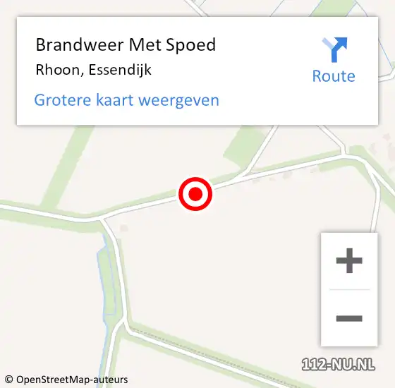 Locatie op kaart van de 112 melding: Brandweer Met Spoed Naar Rhoon, Essendijk op 26 juni 2017 16:15