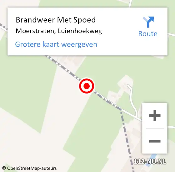 Locatie op kaart van de 112 melding: Brandweer Met Spoed Naar Moerstraten, Luienhoekweg op 26 juni 2017 16:24
