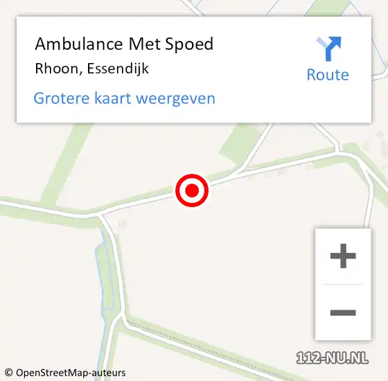 Locatie op kaart van de 112 melding: Ambulance Met Spoed Naar Rhoon, Essendijk op 26 juni 2017 16:25