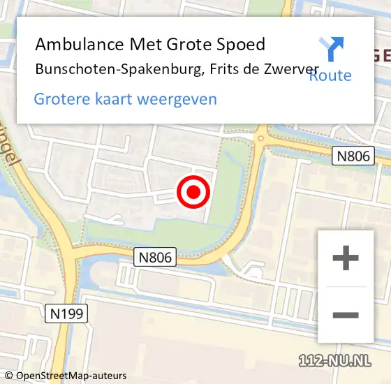 Locatie op kaart van de 112 melding: Ambulance Met Grote Spoed Naar Bunschoten-Spakenburg, Frits de Zwerver op 26 juni 2017 16:33