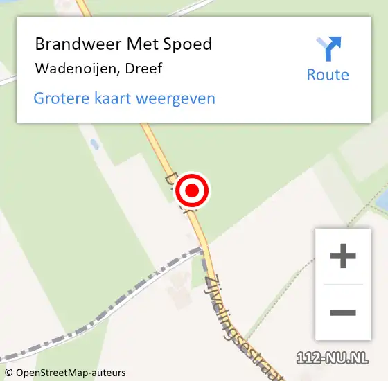 Locatie op kaart van de 112 melding: Brandweer Met Spoed Naar Wadenoijen, Dreef op 26 juni 2017 17:04