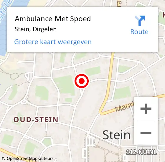 Locatie op kaart van de 112 melding: Ambulance Met Spoed Naar Stein, Dirgelen op 25 januari 2014 03:26