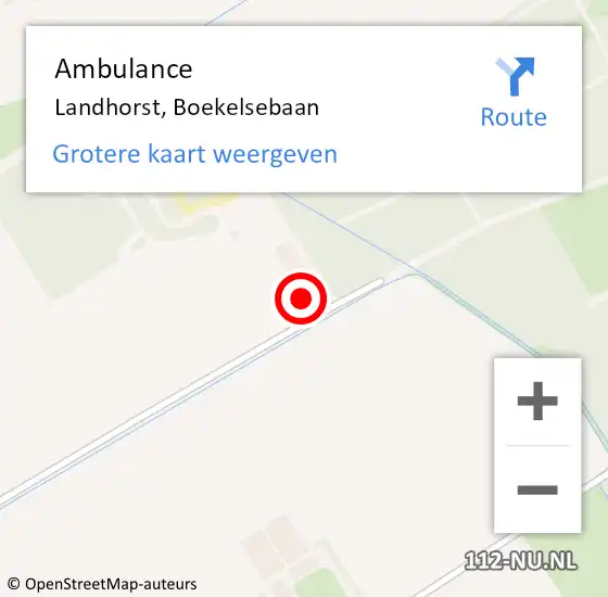 Locatie op kaart van de 112 melding: Ambulance Landhorst, Boekelsebaan op 26 juni 2017 18:53