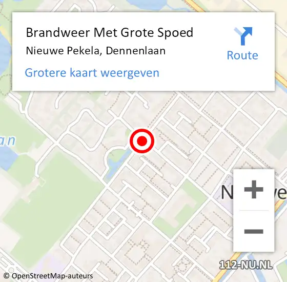 Locatie op kaart van de 112 melding: Brandweer Met Grote Spoed Naar Nieuwe Pekela, Dennenlaan op 26 juni 2017 19:31