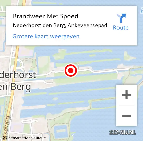 Locatie op kaart van de 112 melding: Brandweer Met Spoed Naar Nederhorst den Berg, Ankeveensepad op 26 juni 2017 19:37