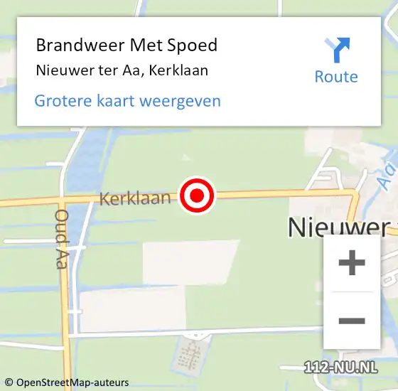 Locatie op kaart van de 112 melding: Brandweer Met Spoed Naar Nieuwer ter Aa, Kerklaan op 26 juni 2017 20:04