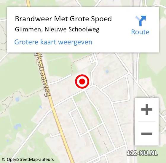 Locatie op kaart van de 112 melding: Brandweer Met Grote Spoed Naar Glimmen, Nieuwe Schoolweg op 25 januari 2014 04:24